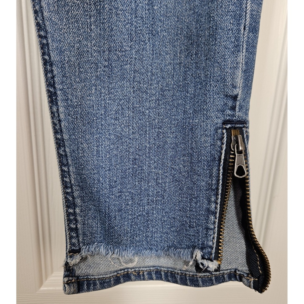 Miss Me Ankle Zip Skinny Jeans 27 Blue Whiskering Stretch 28x26 Casual Comfort - Picture 2 of 13
